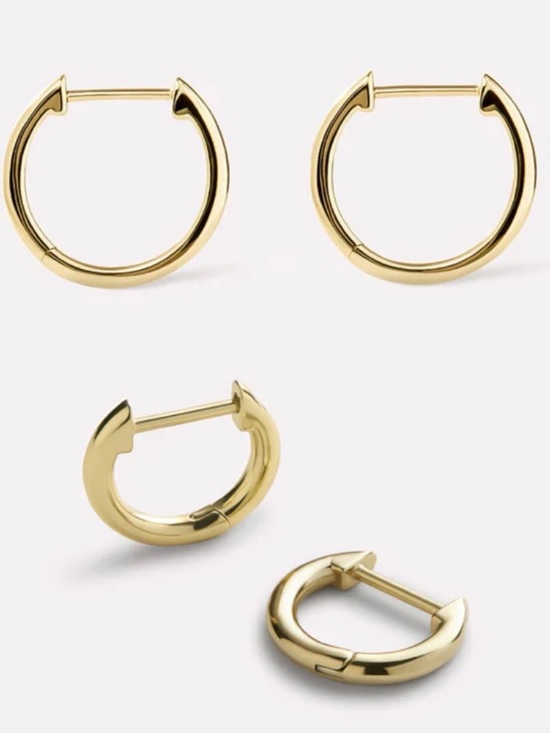 Ana Luisa Jewelry - Ana Luisa Gold Huggie + Slim Hoop Set (2 Pairs)